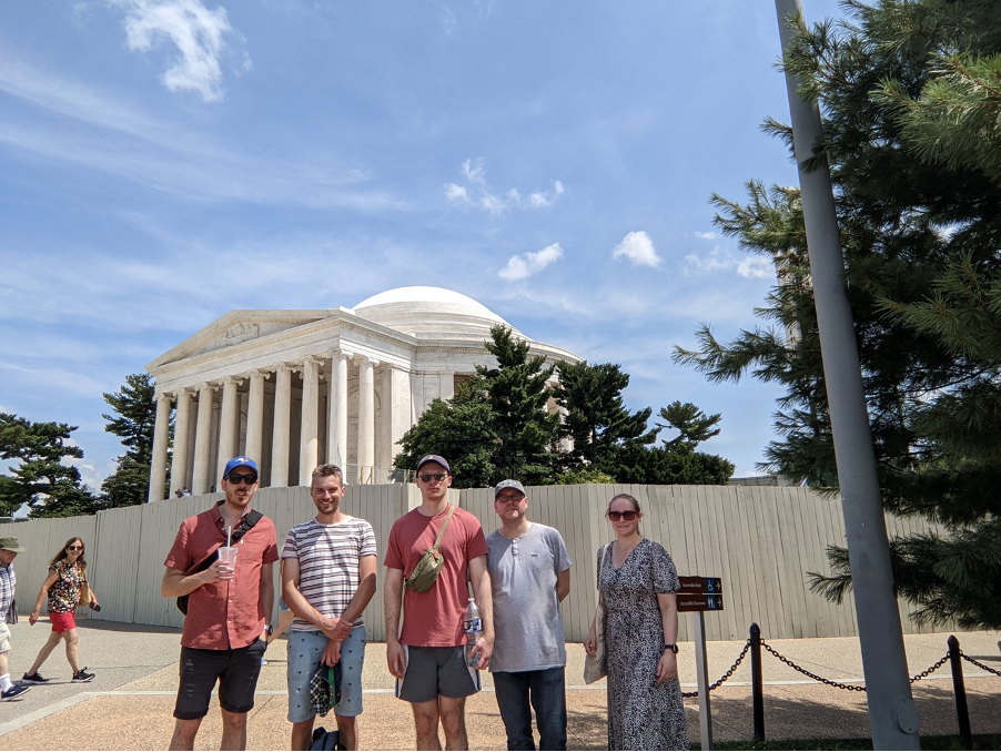Five NICD data scientists enjoying some sightseeing in Washington DC
